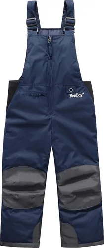 BenBoy Pantalones de esquí de nieve para niños, impermeables, resistentes al viento, Ripstop, abrigados, aislados, para snowboard para niños y niñas
