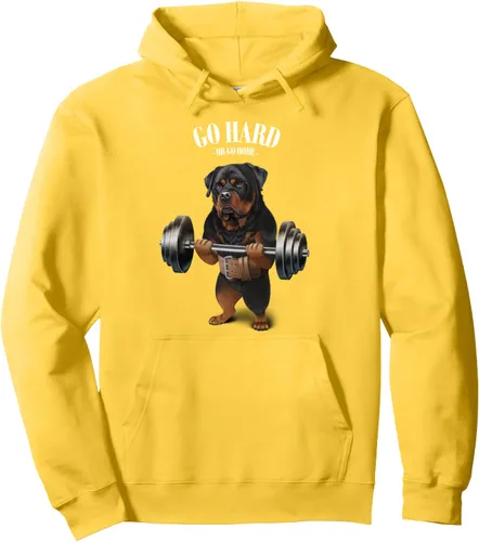 Miniatura 6 de Rottweiler - Sudadera con capucha para levantamiento de pesas y gimnasio, Negro, S