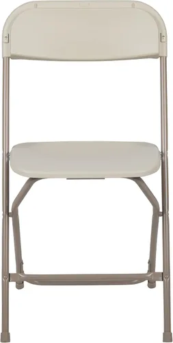 Miniatura 4 de EMMA + OLIVER Juego de 10 sillas plegables de plástico, capacidad de peso de 650 libras, silla plegable apilable ligera en color beige