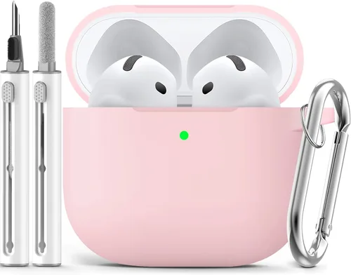 Miniatura 36 de Ljusmicker – Funda para AirPods 4 (2024) con cierre magnético en la tapa y juego de limpieza, funda protectora de silicona suave para Apple AirPods
