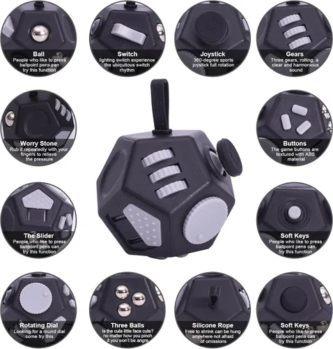 Miniatura 3 de UOOEFUN Mini Cubo de Juguetes Fidget, Cubo de Juguetes de 12 Lados para Aliviar el Estrés, Ansiedad, Depresión, Autismo para Niños y Adultos, Mejora