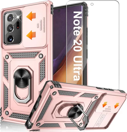 Miniatura 137 de ATUMP Funda para OnePlus Nord N200 5G con protector de pantalla HD con cubierta para cámara deslizante, soporte de anillo de rotación de 360°