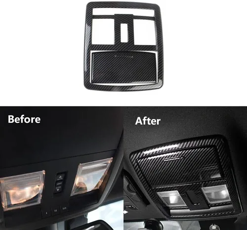 Miniatura 5 de Cubierta de fibra de carbono para lámpara de lectura, cubierta de bisel, compatible con Dodge Challenger 2015-2020