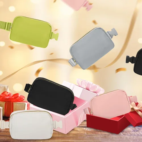 Miniatura 7 de VOROLO Riñonera para mujeres y hombres, bolsa cruzada, bolsa de cinturón con correa ajustable, Negro, Talla única