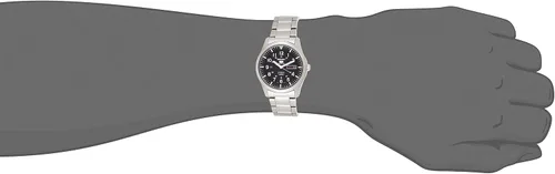 Miniatura 5 de Seiko 5 relojes automáticos de acero inoxidable con esfera negra SNZG13K1 Negro L