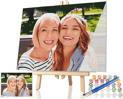 Miniatura 10 de SIYDCF Pintura Personalizada por Números, Personaliza Pintura por Números para Adultos Principiantes, Kit de Pintura Acrílica DIY para Decoración