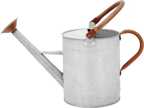 Miniatura 2 de Recipiente para regar plantas de interior y exterior, galvanizada, estilo moderno con asa y rosetón zinc