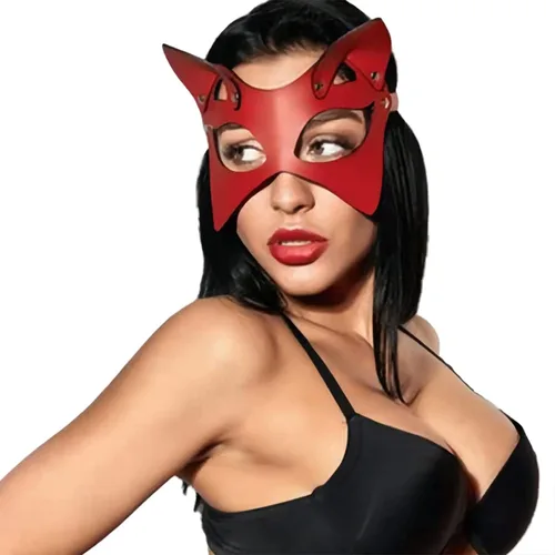 Miniatura 7 de Mumbobyswim Máscaras de cuero de gato y conejo para mujer, máscara de mascarada para cosplay, accesorio de disfraz de Halloween