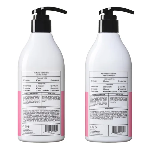 Miniatura 8 de Herbalosophy Juego de champú y acondicionador de queratina, fórmula nutritiva e hidratante para cabello dañado y seco, altamente hidrata y repara