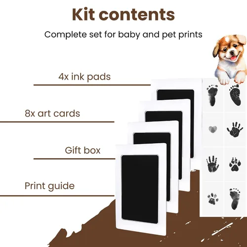 Miniatura 4 de Kit de huellas y manos Clean Touch, kit grande de huellas de bebé con tarjetas de arte, kit de huellas de manos sin ensuciar, kit de impresión