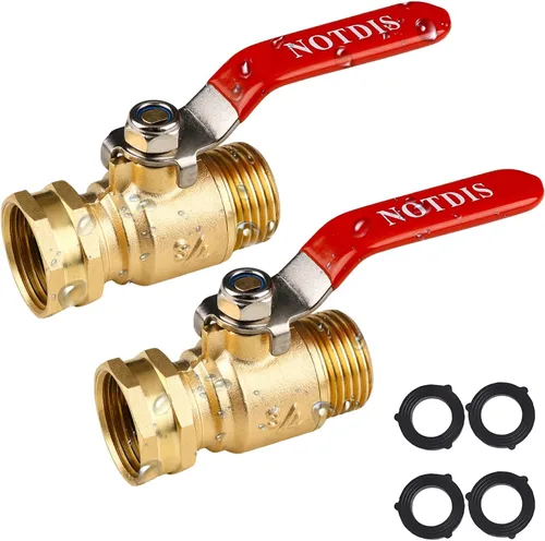 Miniatura 9 de Válvula de cierre de manguera de jardín de latón con diseño de flujo completo - Conector GHT de servicio pesado de 3/4", mango de acero inoxidable