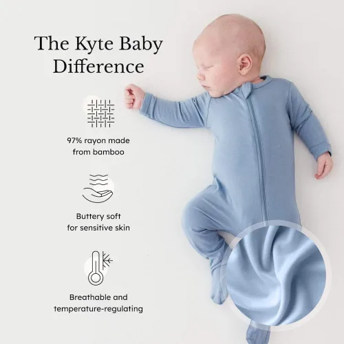Miniatura 55 de KYTE BABY Pies unisex con cierre de cremallera, rayón hecho de bambú, 0-24 meses