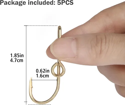 Miniatura 6 de THKFISH Anzuelos de pesca para sombrero, pinzas de corbata de gancho de pez dorado, 5
