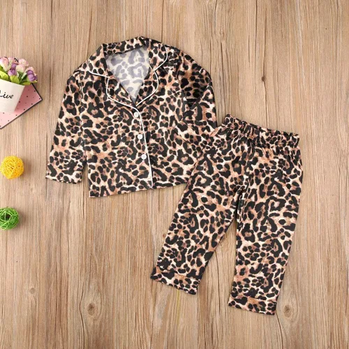 Miniatura 51 de Conjunto de pijama de manga larga con botones para niña pequeña, conjunto de ropa de dormir