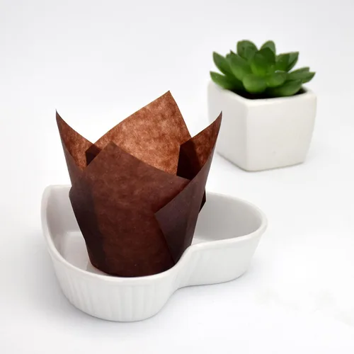 Miniatura 4 de 200 moldes para cupcakes tipo tulipán, moldes estándar de papel antiadherente para hornear, porta-moldes para muffins, perfectos para despedidas
