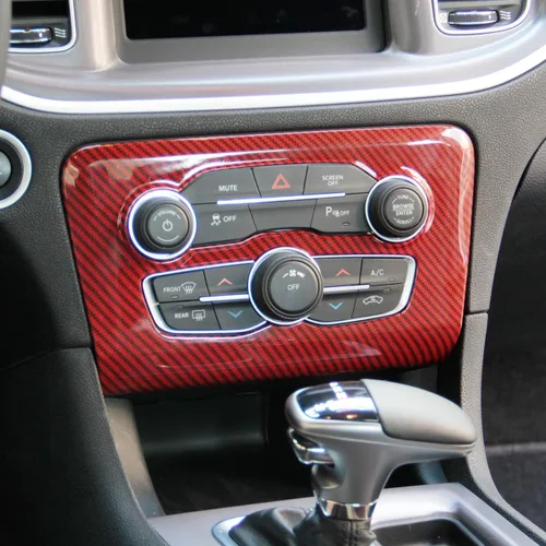 Miniatura 4 de crosselec Cubierta de Panel de Control Central de Interruptor de CA de Cambio de Marchas de Fibra de Carbono para Dodge Charger 2015-2022
