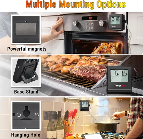 Miniatura 6 de ThermoPro TP16 Termómetro Digital LCD Grande para Carne para Cocinar, Ahumar, Asar a la Parrilla, Indicador de Temperatura de Alimentos BBQ