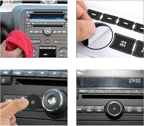 Miniatura 6 de 6 calcomanías de botón de CA para tablero + kit de reparación de botón de radio, calcomanía de repuesto para vehículos GM 2007-2015 automóvil, SUV