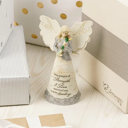 Miniatura 37 de Pavilion Gift Company 82433 Bless This Home - Figura de ángel ébano de 6 pulgadas, color crema