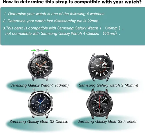 Miniatura 2 de HSWAI Compatible con Samsung Galaxy Watch de 1.81 pulgadas, Gear S3 Frontier, bandas de reloj clásicas/Galaxy Watch 3 bandas de 1.772 pulgadas
