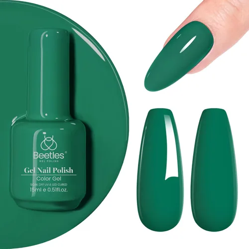 Miniatura 33 de Beetles - Esmalte de uñas de gel verde luminoso que brilla en la oscuridad, esmalte de uñas de gel que se absorbe con lámpara LED UV, arte de uñas