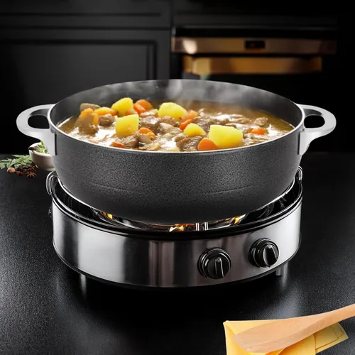 Miniatura 2 de Alpine Cuisine Olla de aluminio antiadherente de 3.5 cuartos de galón con tapa de vidrio y mango remachado Utensilios de cocina duraderos