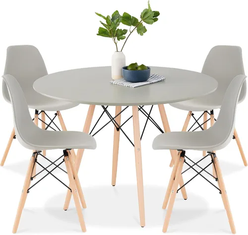 Miniatura 9 de Best Choice Products Juego de 5 piezas para comedor, juego compacto de mesa y sillas de estilo moderno de mediados de siglo para el hogar