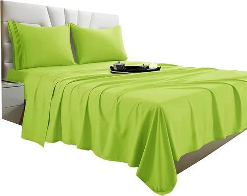 Miniatura 18 de Vacco Juego de sábanas tamaño Queen, sábanas y fundas de almohada de 4 piezas para hotel de lujo de la serie 1800, sábanas ultrasuaves
