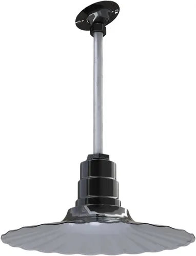 Miniatura 53 de Steel Lighting Co. Colgante Eagle Rock Lámpara montada en el techo Onda radial de 16 pulgadas vástago de 12 pulgadas Acero resistente