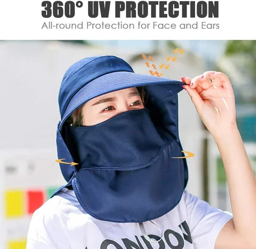 Miniatura 2 de Sombrero de ala ancha – Multifuncional UPF 50 protección cubo pesca sombrero sombrero gorra Azul marino