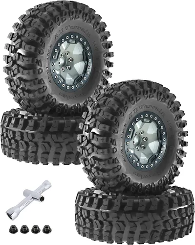 Miniatura 9 de 2.2 Pulgadas Beadlock Wheel Rim & Wheel Tires para SCX10 Capra/AMG 6x6/TRX4/Red cat Gen8 Red cat Everest Gen7 Pro RC Scale Crawler Truck, Neumáticos