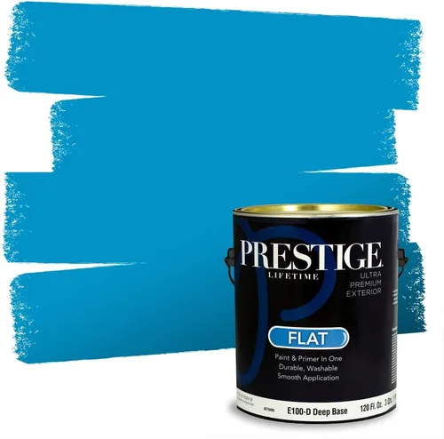 Miniatura 39 de Prestige Paints. - Base y pintura para exteriores en un solo galón, 1 galón. plano, comparable con Sherwin Williams Topsail. SW6799-PCM