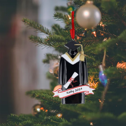 Miniatura 2 de MAXORA Adorno de Navidad personalizado de graduación, adorno de árbol de Navidad de graduado, regalo de graduación de felicitaciones, adorno