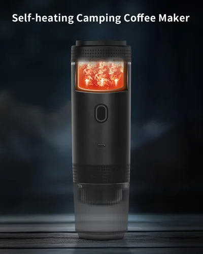 Miniatura 5 de Cafetera eléctrica portátil, cafetera de coche para viajes y campamento, cafetera a batería compatible con café molido y cápsulas NS, color negro