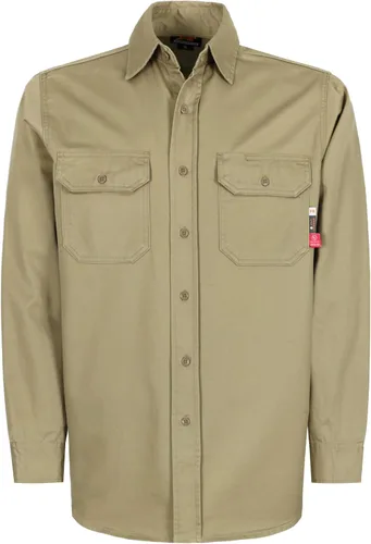 Miniatura 10 de KONRECO FR Camisas de botones para hombre con resistencia al fuego HRC2 Camisas de soldadura para hombre