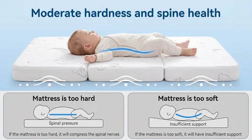Miniatura 4 de Tri-fold Pack and Play Mattress, 38x26 Memory Foam & High Density Foam Baby Mattress for Pack N Play, Foldable Travel Pack N Play Mattresses