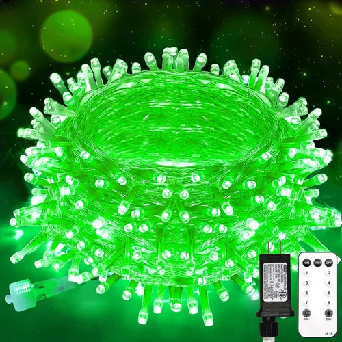 Miniatura 18 de suddus - Guirnalda 100 luces led conectable, control remoto, enchufe, impermeable, regulable, cable transparente, exterior, otoño, Halloween, Acción