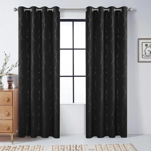Miniatura 41 de BUHUA - Paneles de cortinas opacas para sala de estar, cortinas grises con aislamiento térmico, cortinas de ventana para dormitorio - 72 pulgadas
