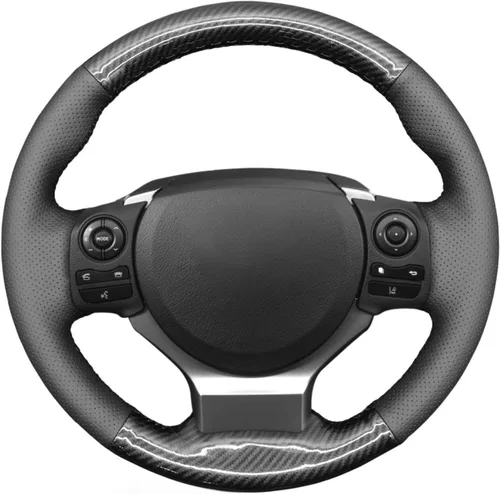 MEWANT Funda para volante de automóvil para Lexus es 200t 250 300 350 F Sport/RC/CT 200h / NX PU de fibra de carbono y cuero de microfibra