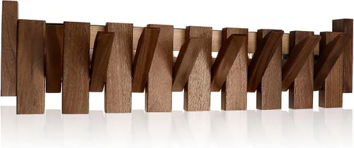 Miniatura 10 de Perchero de madera con 3 ganchos montado en la pared Perchero de pared de madera de nogal