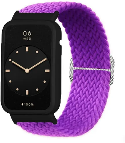 Miniatura 13 de Senter Correa de repuesto de liberación rápida de nailon suave para Huawei Band 7 pro Smart Watch Naranja