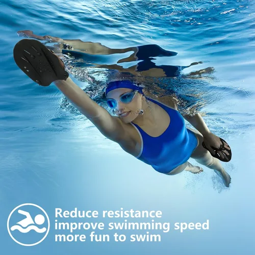 Miniatura 4 de Hianjoo Aletas de Mano para Natación para Adultos y Jóvenes (1 Par), Aletas de Natación de Fuerza de Entrenamiento para Piscina, Accesorios