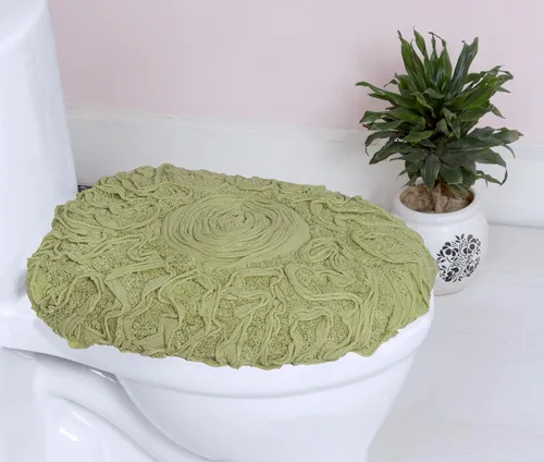 Miniatura 88 de Home Weavers Bell Flower Collection - Tapetes de baño copetudos 100 % algodón, extrasuaves y absorbentes, antideslizantes, lavables a máquina, lino