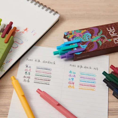 Miniatura 8 de Kaco PURE Bolígrafos de gel de colores, 30 piezas de tinta de colores surtidos de 0.5 mm de punta fina, bolígrafos estéticos para agenda, papelería