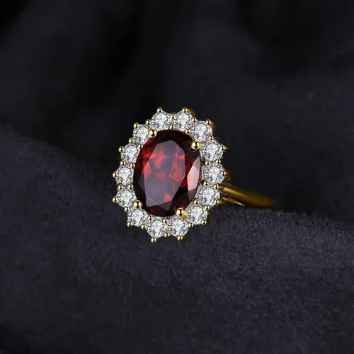 Miniatura 3 de JewelryPalace - Anillos de compromisoaniversario estilo princesa Diana Kate Middleton, con piedra natal de zafiro y halo pmujer, 14 quilates