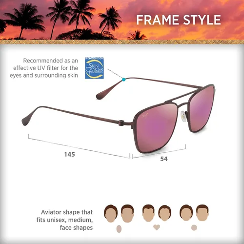 Miniatura 6 de Maui Jim Ebb Flow - Gafas de sol de aviador de ajuste asiático