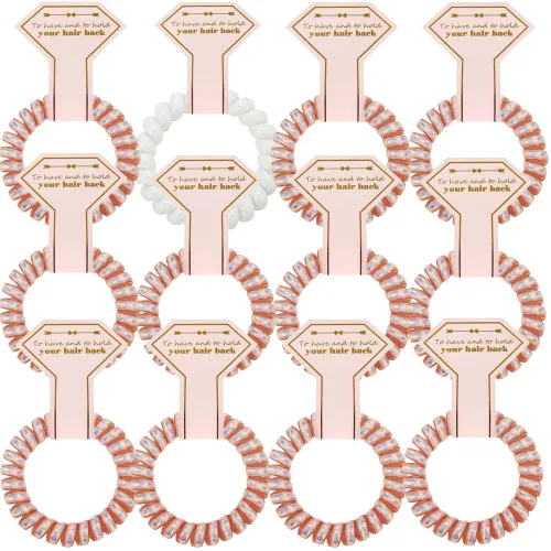 Miniatura 17 de Lazos para el cabello, 12 bobinas en espiral para despedida de soltera, regalo de dama de honor para novia, boda, mujeres, fiestas, invitados, Negro