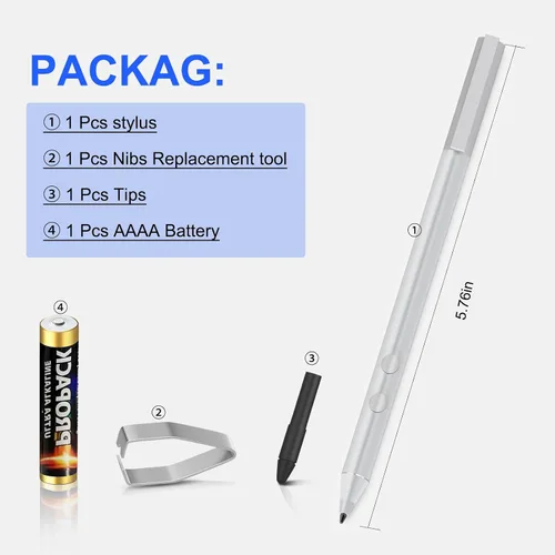 Miniatura 7 de Lápiz óptico para HP Envy X360 Pavilion X360 Specter X360 Spectre X2 Envy X2 recargable MPP 1.51 Tilt Active Pen con sensibilidad a la presión 1024