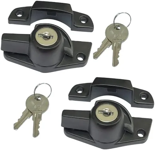 Miniatura 9 de QCAA Cerradura de faja con llave resistente, seguridad a prueba de niños, solo se desbloquea con llave, CTC 1.77 pulgadas, negro mate, paquete de 4