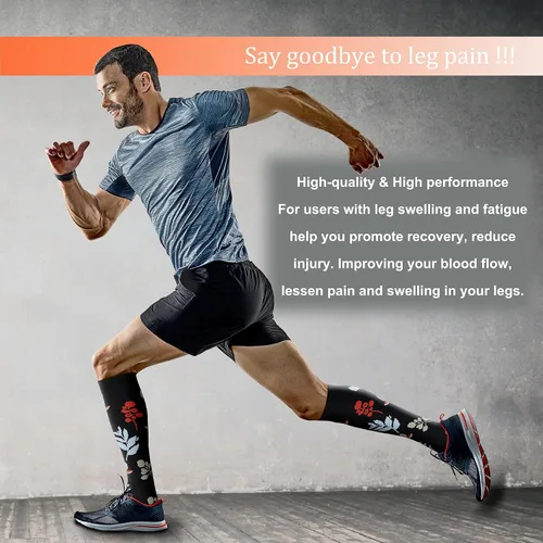 Miniatura 2 de FEYHAY Calcetines de compresión de cobre (8 pares) de 15-20 mmHg de circulación es la mejor atlética y diaria para hombres y mujeres, correr
